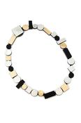 Bauhaus Silver, Black &amp; Gold Necklace