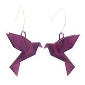 Origami Bird Aubergine Earrings image
