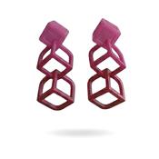 Cubic Earrings Burgundy image