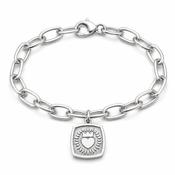 Keith Haring Inspired Claddagh Paper Clip Chain Bracelet