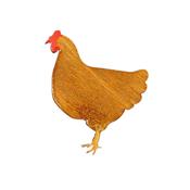 Chicken Pin Brooch Gold image