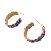 Crackle Texture Hoop Earrings in various colours image