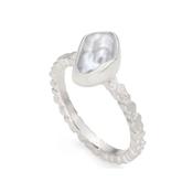 Double Wing Silver Pearl Ring image