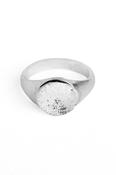 Engraved Fingerprint Sterling Silver Round Signet Ring