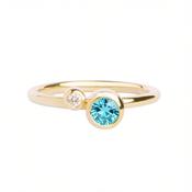 Sky Blue Shimmer 9ct yellow gold ring image