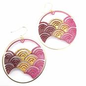Fuchsia Japanese Wave Earrings
