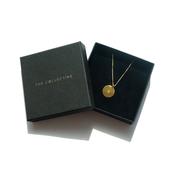 Hand-stamped Initial Necklace in 9k Gold