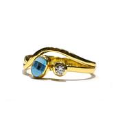 Iolite &amp; Cubic Zirconia Gold Ring image