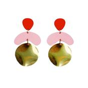 Megadrop Earrings in Red &amp; Pink