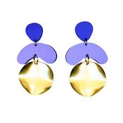 Megadrop Earrings in Cobalt Blue &amp; Lilac