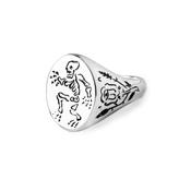 Sterling Silver Memento Mori Signet Ring image
