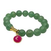 Soulstone Moss Agate and Pink Chalcedony Bracelet