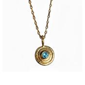 Orb Pendant Gold in Blue Topaz image