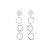 Silver Circular Dangle Stud Earrings image