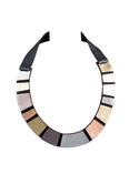 Rainbow Leather Metallics Necklace