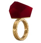 Fruit Bijoux Ring Top VU Crystals Cherry Red image