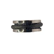 Scaled Texture Silver Spinner Ring image