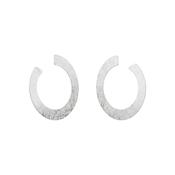 Silver Open Oval Earrings