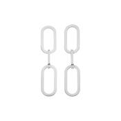 Silver Paperclip Link Earrings