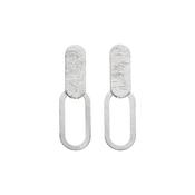Silver Paperclip Stud Earrings