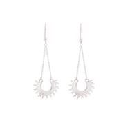 Silver Beam Dangle Earrings