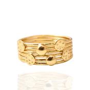 Gold Multi Dots &amp; Discs Ring