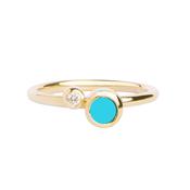Willow Shimmer 9ct yellow gold ring with Green Tsavorite &amp; Diamond image