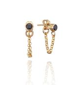 Black Chain Stud Earrings