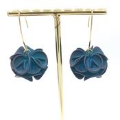 Petrol Rose Earrings