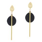 Stem Disc Drop Earrings
