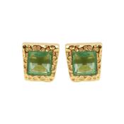Green Apatite Quartz Trapezoid Studs