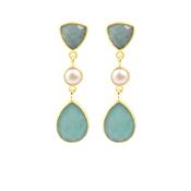 Amazonite &amp; Pearl Dangles