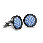 Stippled Cornflower Tweed Cufflinks image