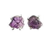 Raw Amethyst Studs