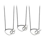 Two Tone Silver Wing Pendant Necklace with Birds image
