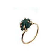 Raw Green Apatite Gold Filled Ring