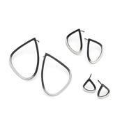 Two Tone Silver Wing Stud Earrings