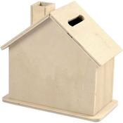 Wood House Money Box image