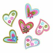 Colourful Wooden hearts