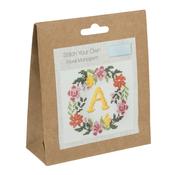 Counted Cross-Stitch Floral Wreath Monogram image