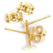Ear Post - Flat Stud &amp;amp; Scroll Gilt 4pk image
