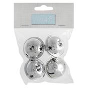 Star Jingle Bells Silver 4cm 4pk image