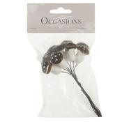 Mini Toadstools on Wire Brown