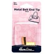 Hemline Gold Metal Belt End Tips 20mm 2pk