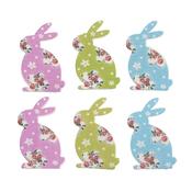 Embellishments Floral Standing Bunny 6 Pack