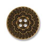 Bronze Metal Flower Button 23mm