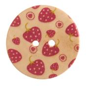 Wooden with Strawberries Button 30mm image
