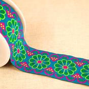 50mm Jacquard Trim Turquoise