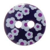 Purple with Flower Buttons 13mm Pk of 6