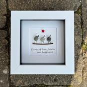Wishes of Love, Health and Happiness Pebble Art Frame by Simply Mourne
